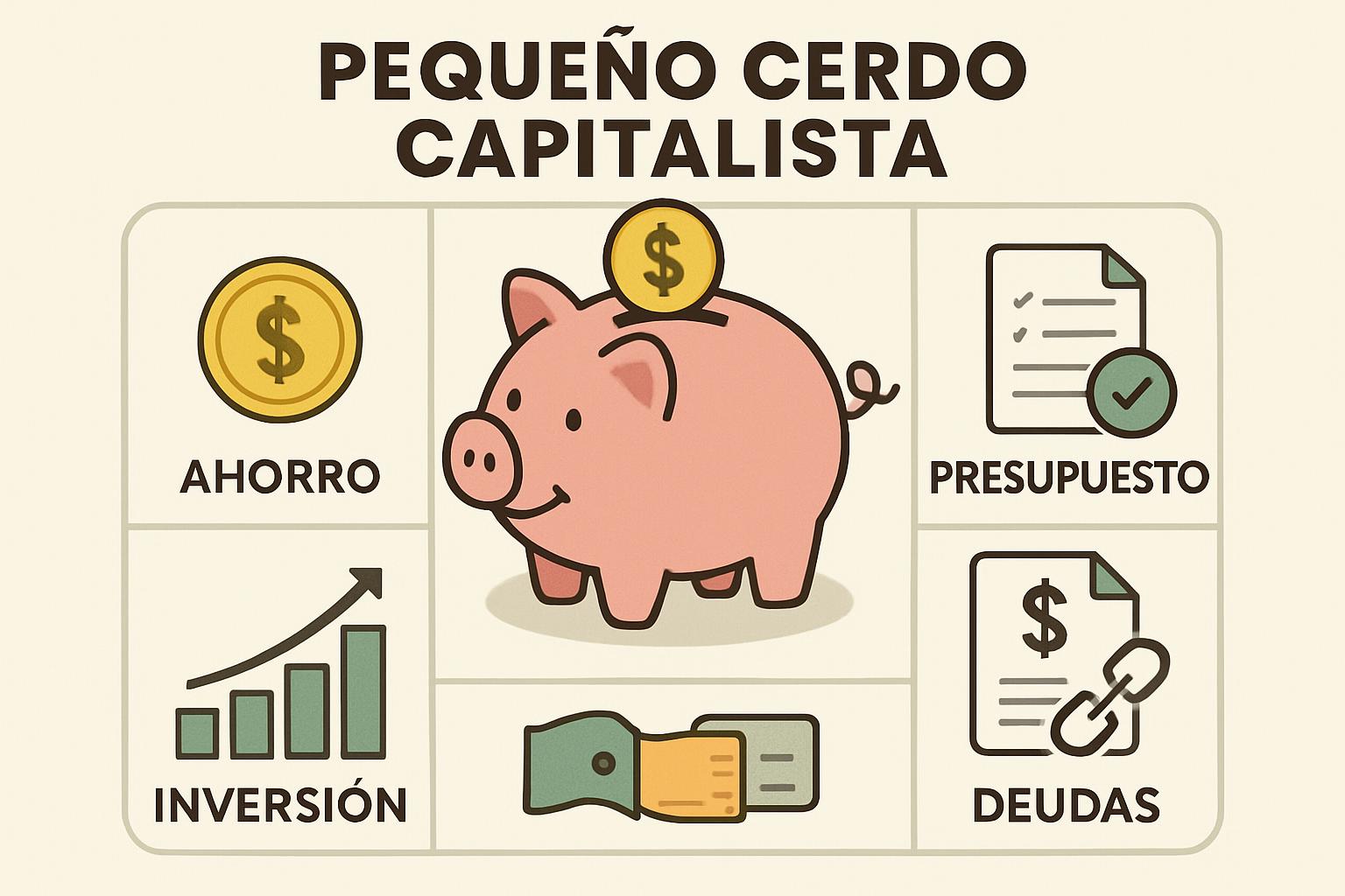 Conceptos clave de Pequeño Cerdo Capitalista: ahorro, presupuesto, inversión y manejo de deudas